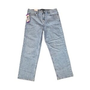 Calvin Klein Jeans Womens 14 Light Blue Straight Leg High Rise Denim New